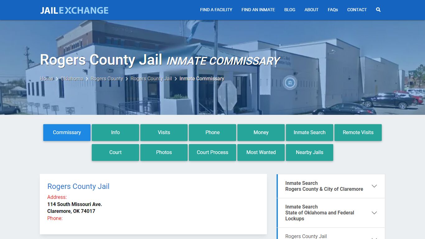 Inmate Commissary, Care Packs - Rogers County Jail, OK